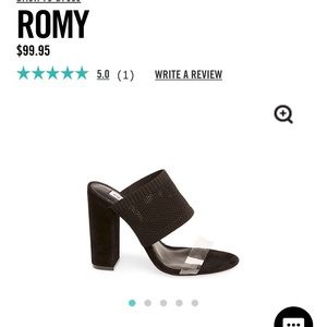 Romy black Steve Madden heeled mules - size 7